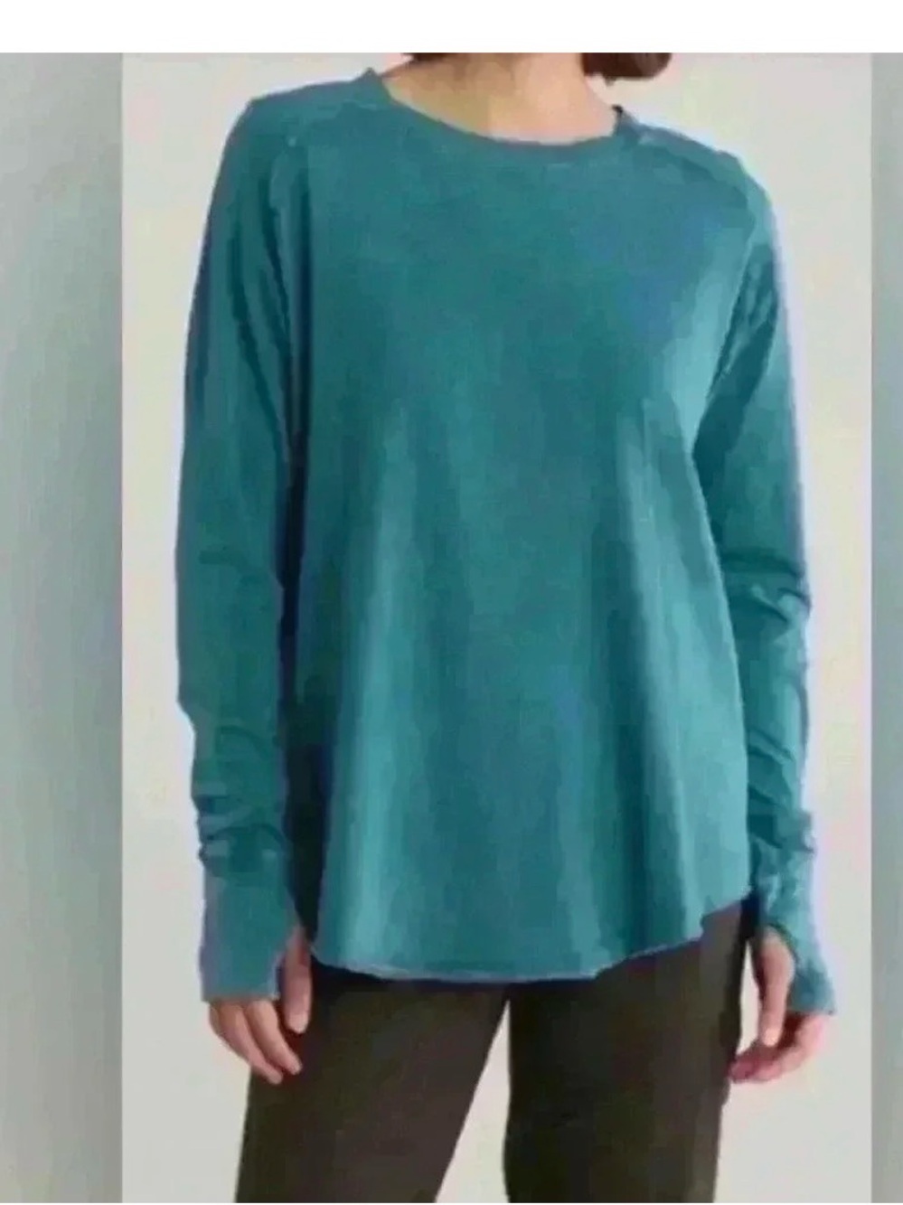 Zella Long Sleeve Raglan Top in teal Size Small